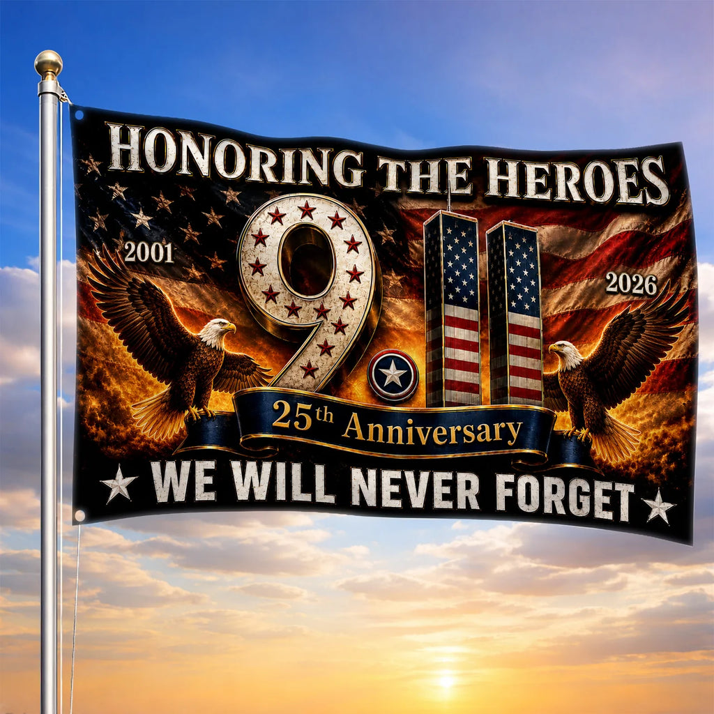 Patriot Day 25th Anniversary Double Eagle Honoring Heroes Grommet Flag